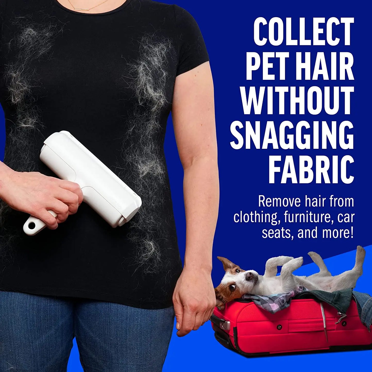 Revolutionary Pet Hair Remover Roller - Effortlessly Eliminate Dog & Cat Fur with Self-Cleaning Base - Ultimate Solution for Fur-Free Furniture