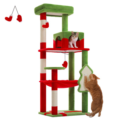 Deluxe 5-Level Cat Tree Tower for Indoor Cats - Spacious Hammock, Cozy Condo, and Durable Sisal Scratching Posts