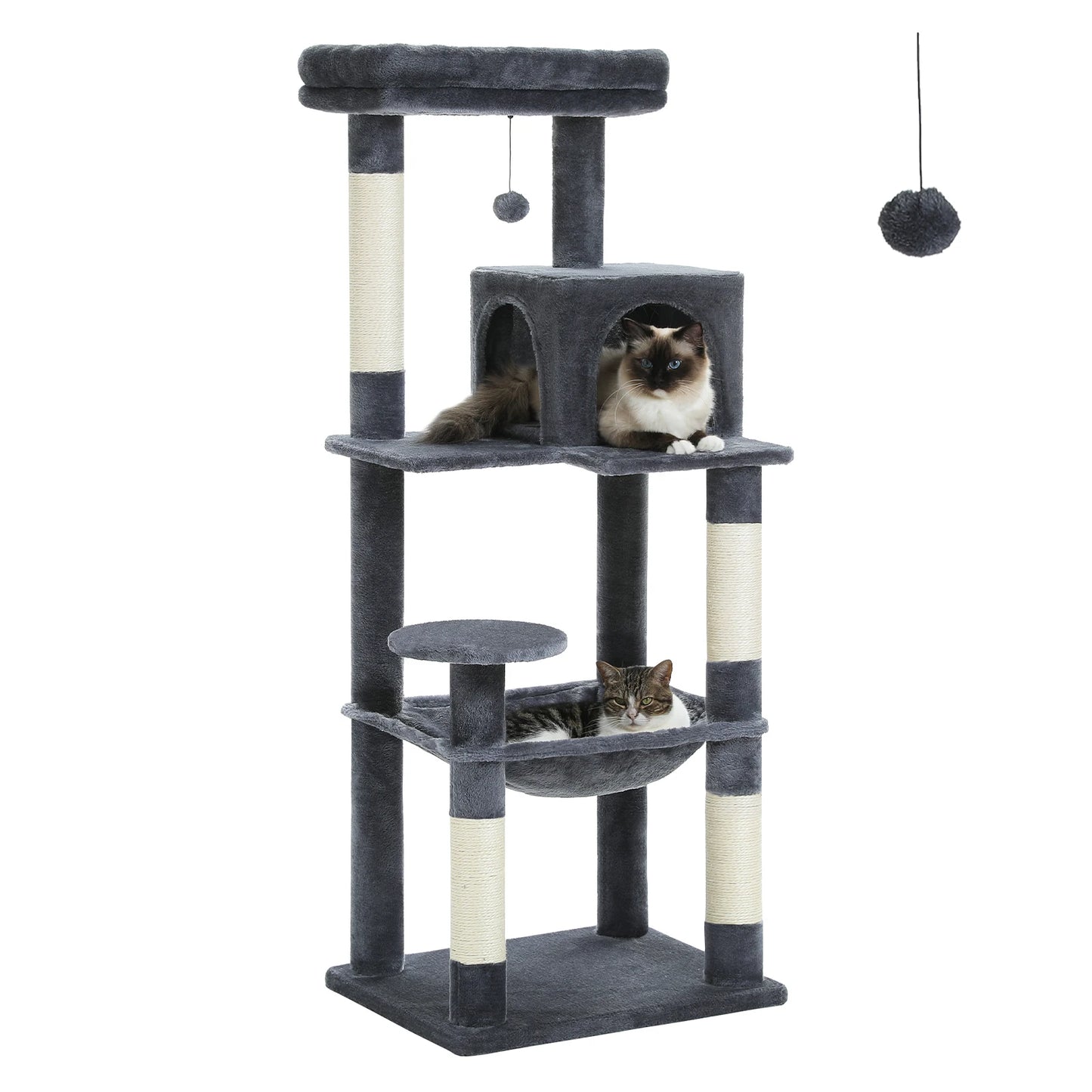 Deluxe 5-Level Cat Tree Tower for Indoor Cats - Spacious Hammock, Cozy Condo, and Durable Sisal Scratching Posts