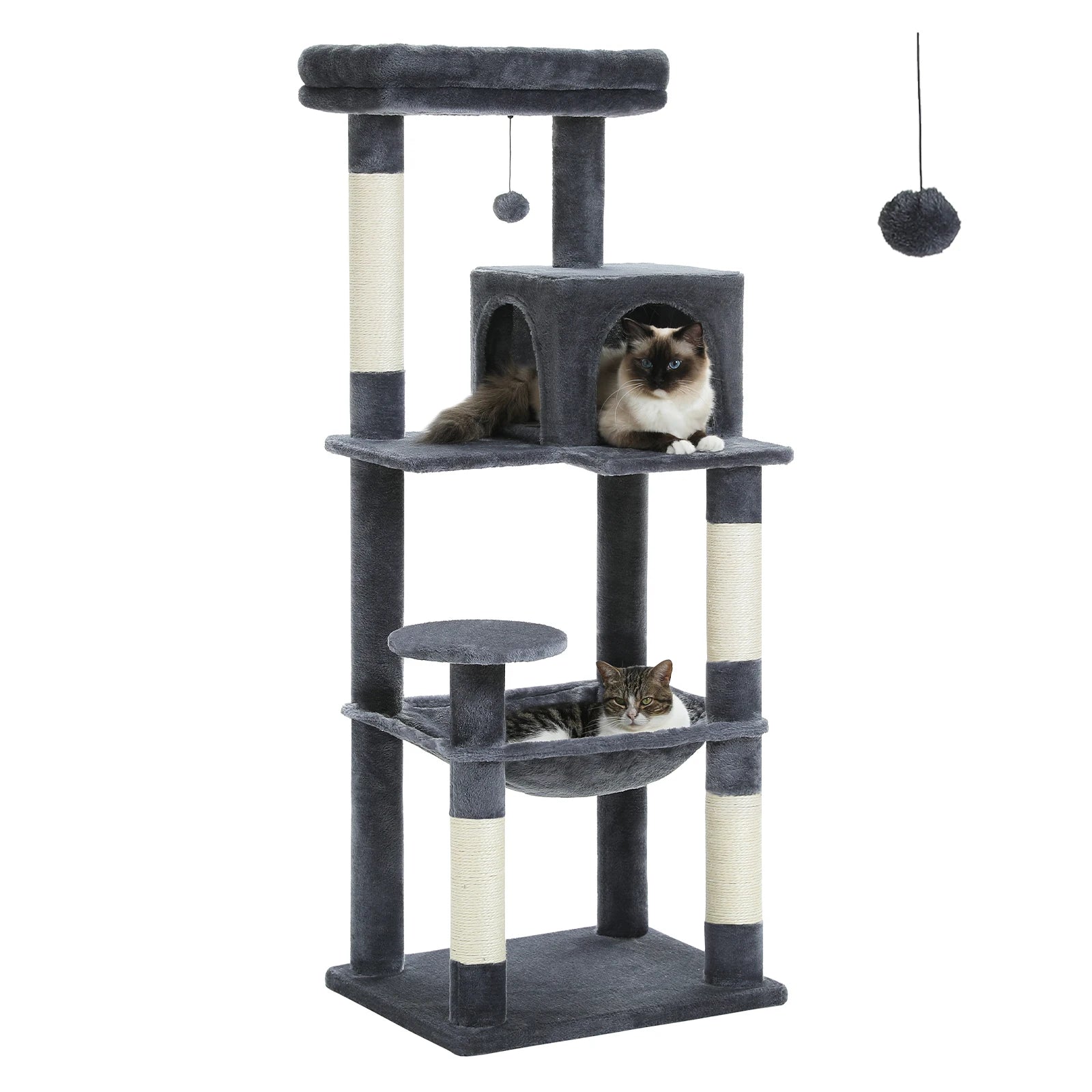 Deluxe 5-Level Cat Tree Tower for Indoor Cats - Spacious Hammock, Cozy Condo, and Durable Sisal Scratching Posts