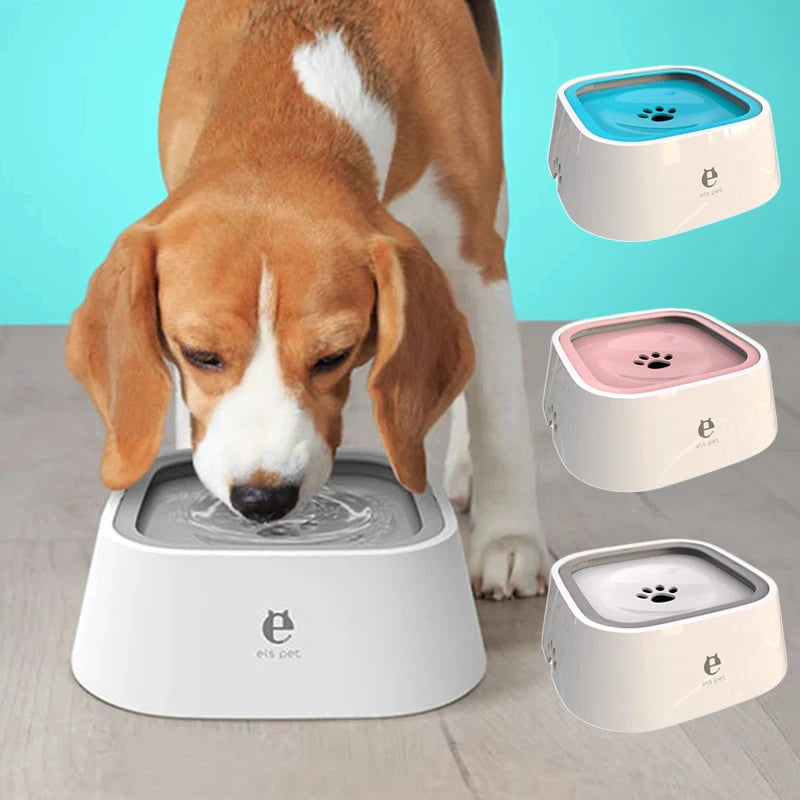 Spill-proof floating pet water bowl