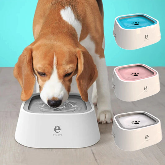 Spill-proof floating pet water bowl