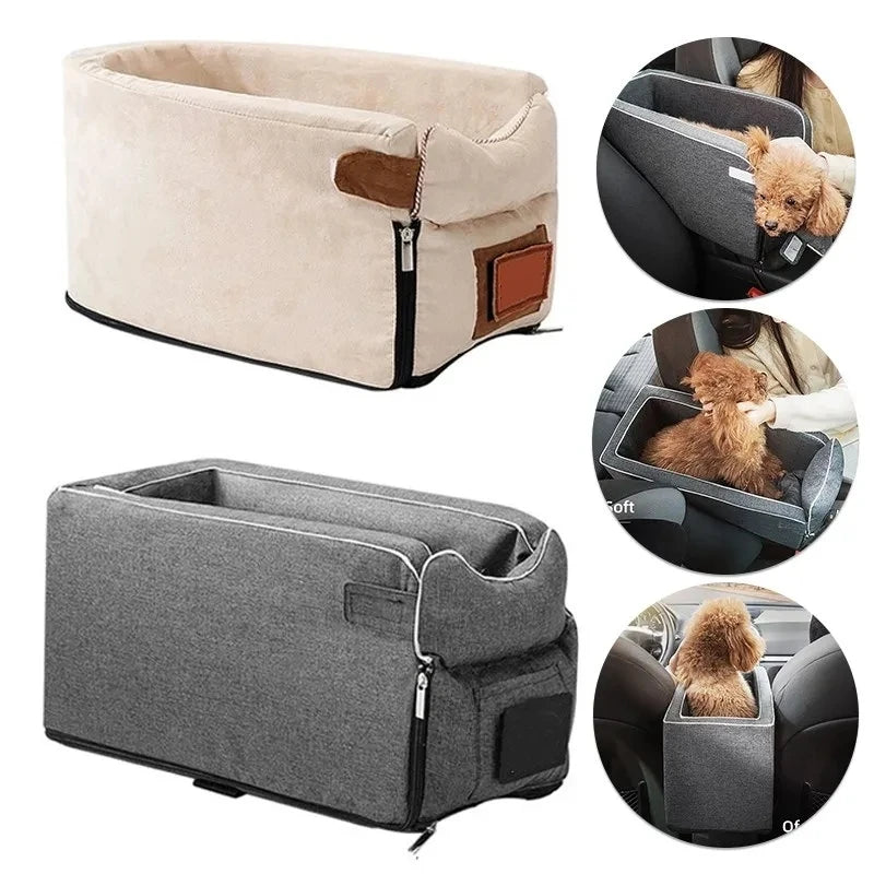 Portable dog and cat car seat carrier