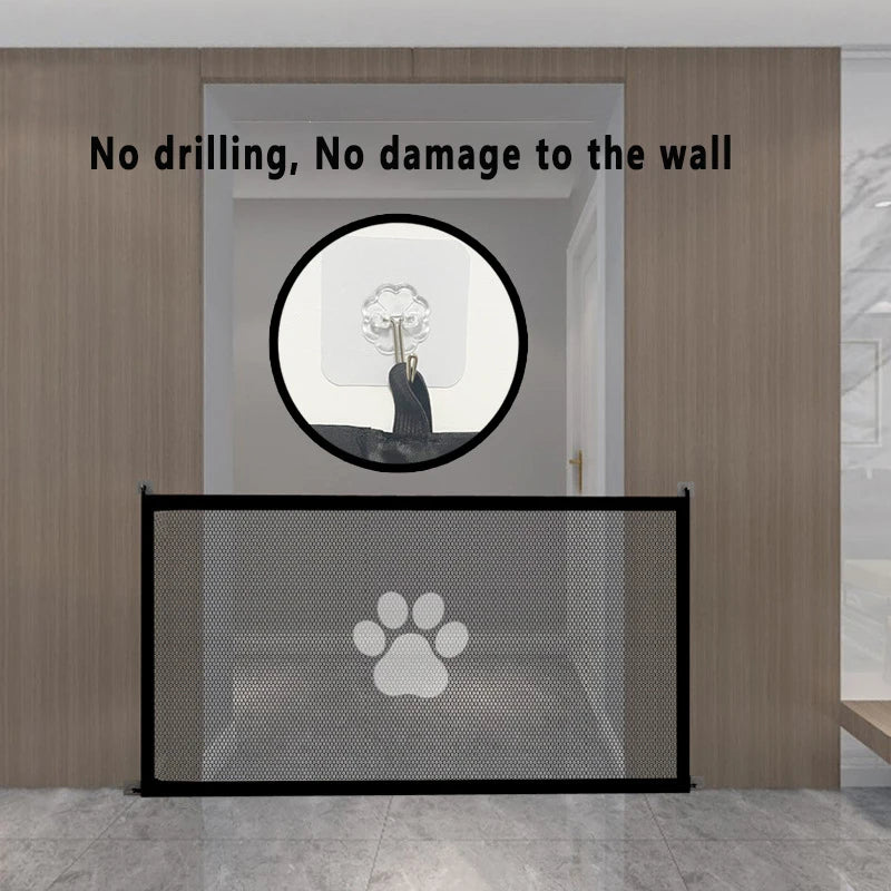 Durable Dog Gate Mesh with 4 Hooks - Indoor & Outdoor Safety Enclosure for Your Pet